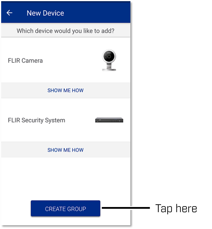 FLIR Secure App: New Device Screen