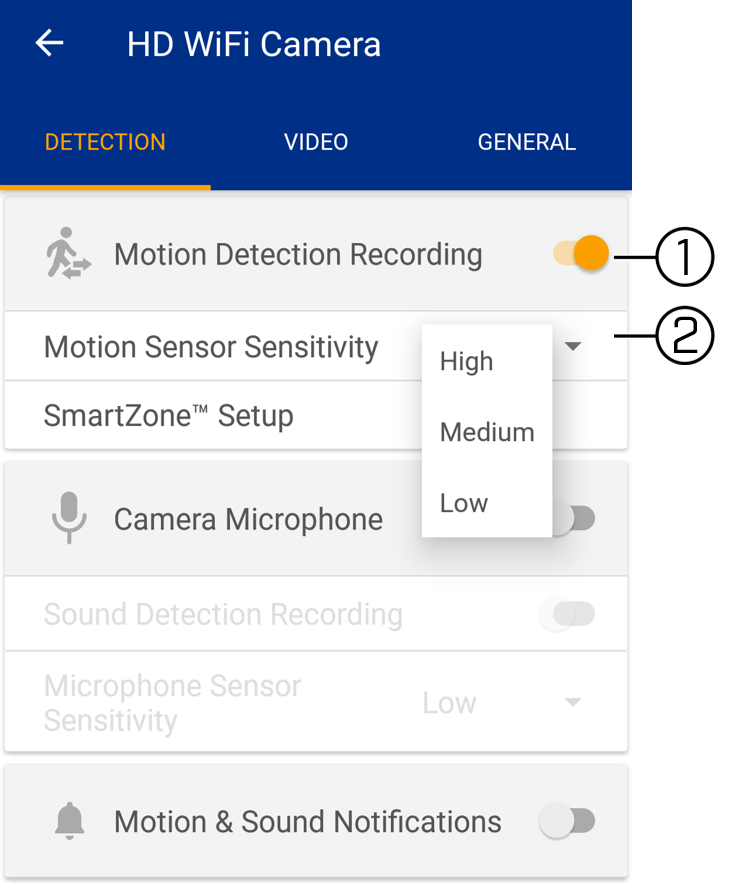 Lorex Secure app: Motion Detection