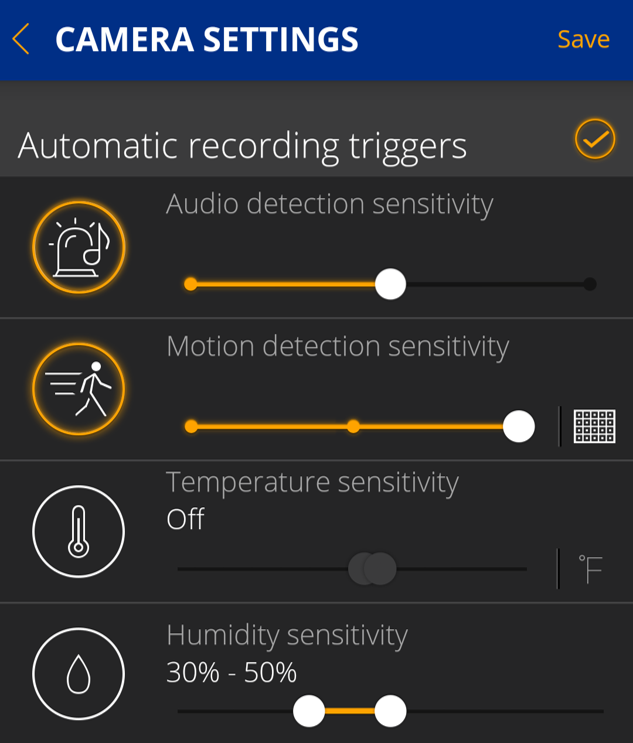 Automatic recording triggers menu