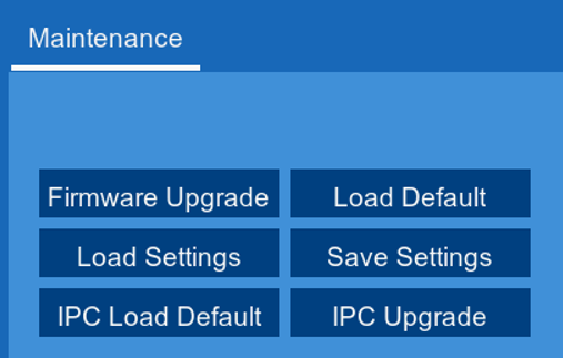Maintenance tab - manual firmware upgrade