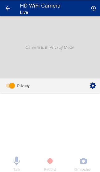 Lorex Secure app: Privacy mode enabled