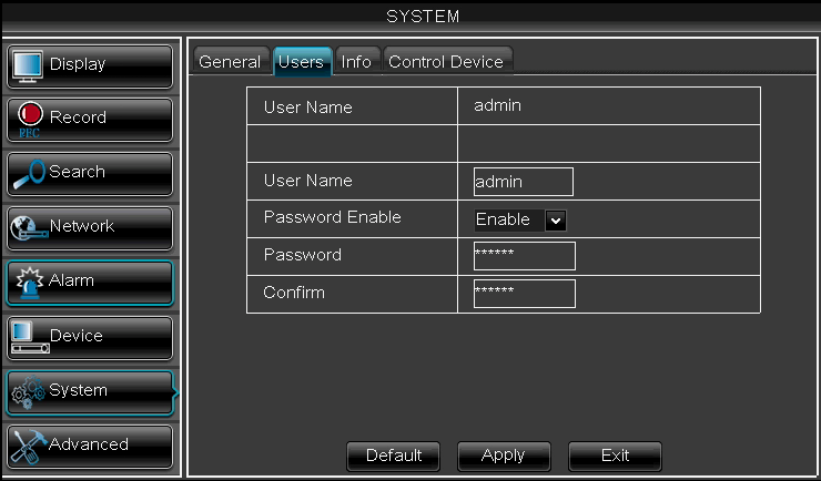 eco system users config