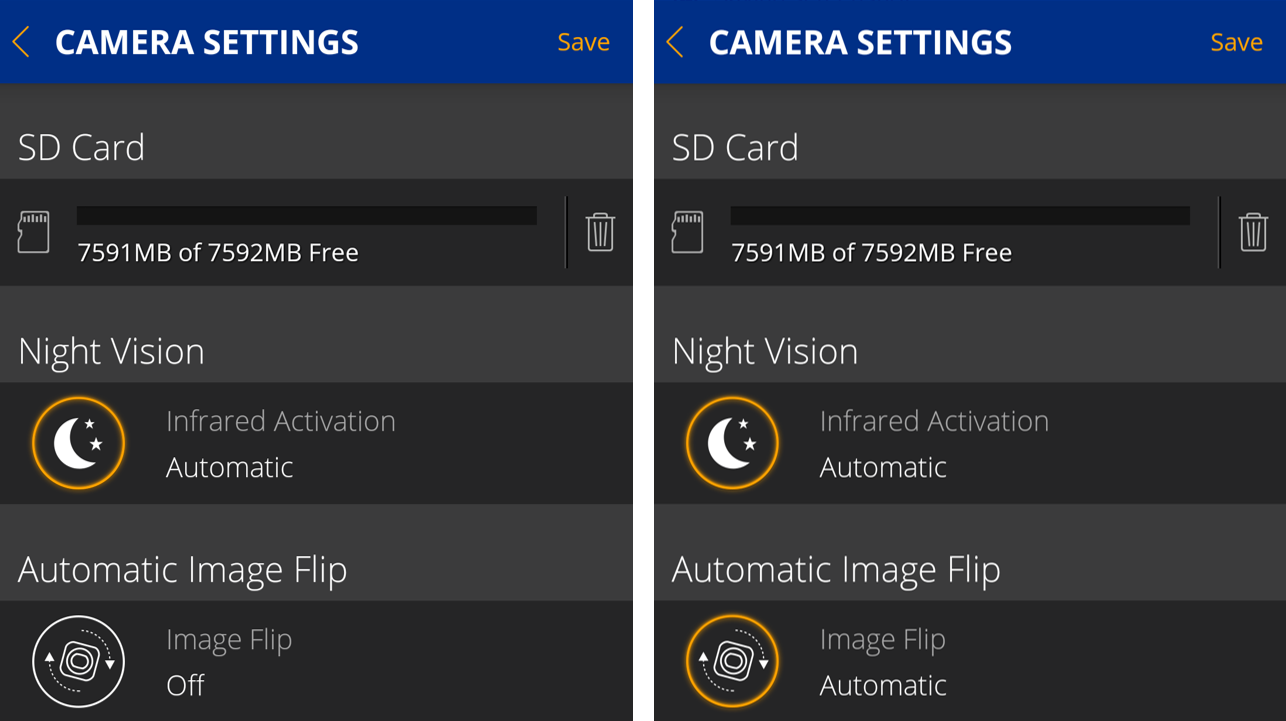 Automatic image flip FLIR FX app